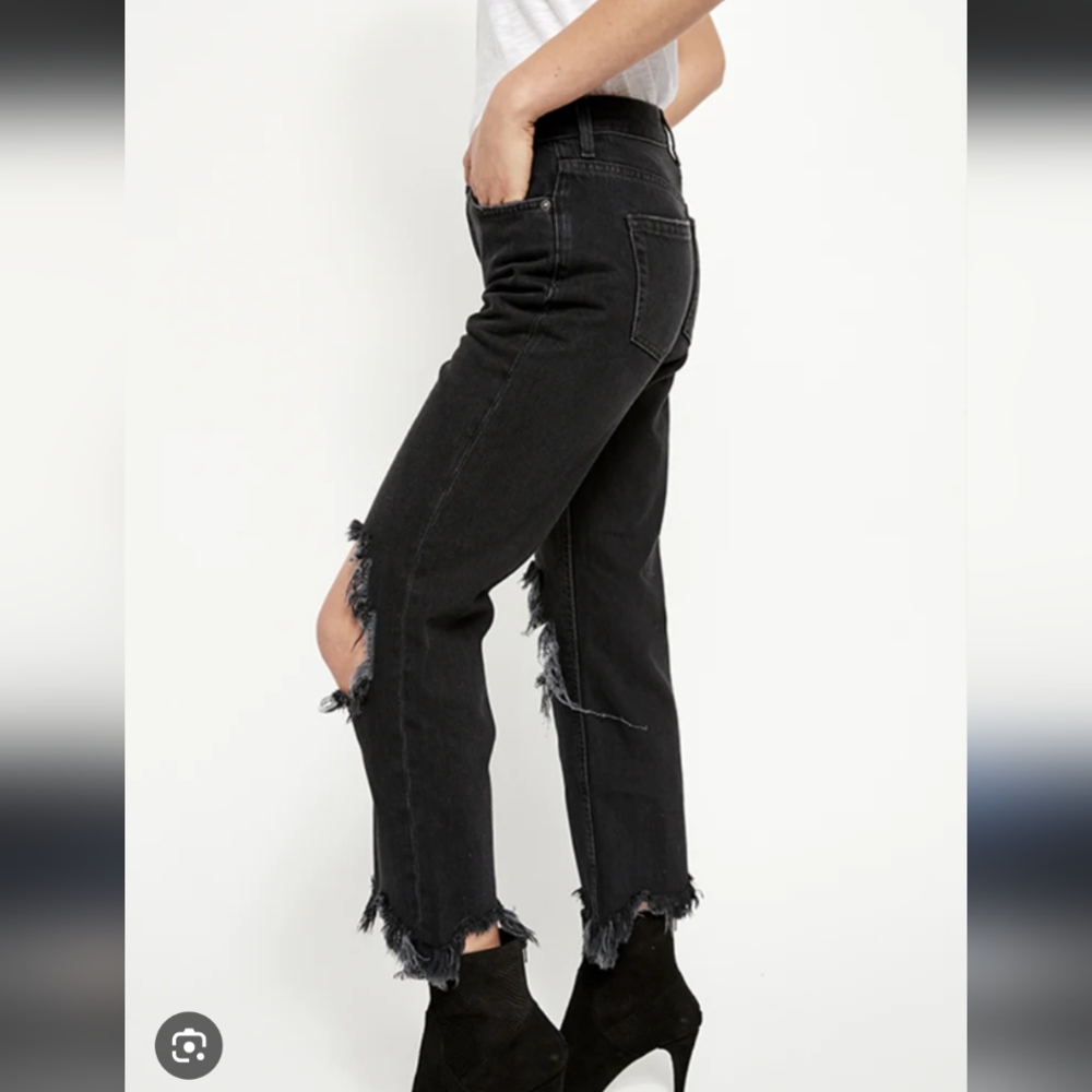 348-We‎ The Free Charcoal Distressed Jeans